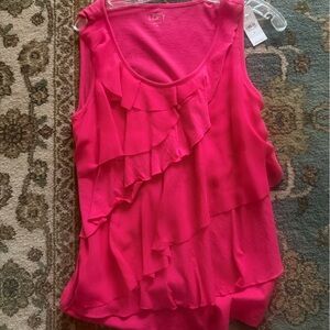 LOFT Fuchsia Sleeveless Blouse MEDIUM